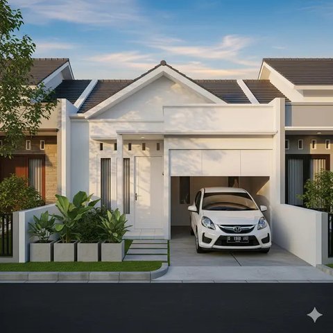 Desain Rumah Sempit Ada Garasi Mobil Kecil (Gemini)