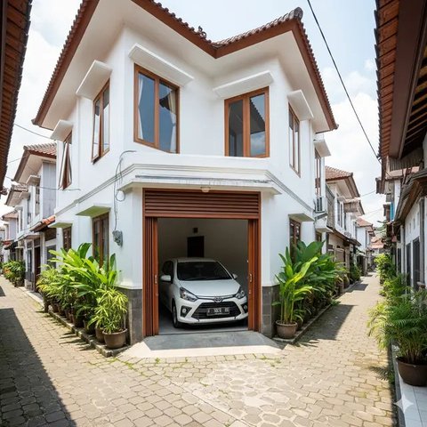 Desain Rumah Sempit Ada Garasi Mobil Kecil (Gemini)