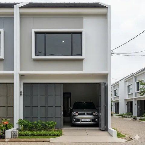 Desain Rumah Sempit Ada Garasi Mobil Kecil (Gemini)