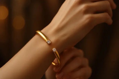 Model Gelang Emas 22K Murah dan Ringan untuk Pemakaian Harian/AI