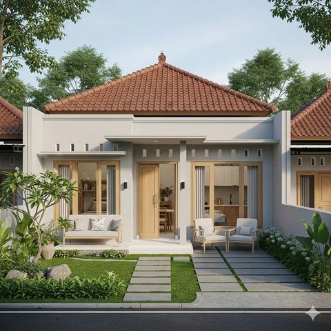 Desain Rumah Sederhana 3 Kamar di Kampung 6x12 Meter. (via Gemini)
