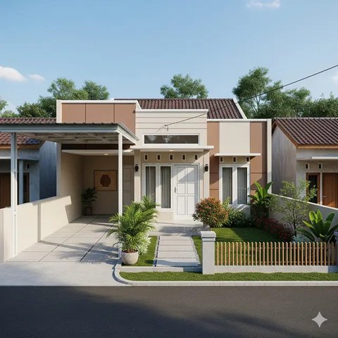Desain Rumah Sederhana 3 Kamar di Kampung 6x12 Meter. (via Gemini)