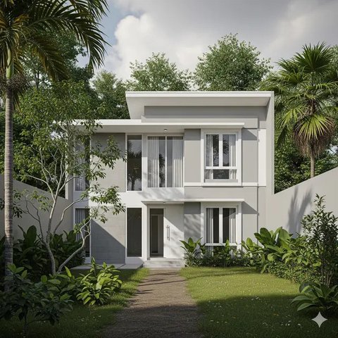 Desain Rumah Sederhana 3 Kamar di Kampung 6x12 Meter. (via Gemini)