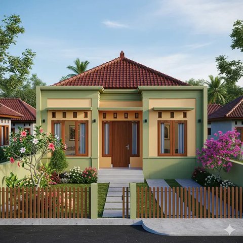 Desain Rumah Sederhana 3 Kamar di Kampung 6x12 Meter. (via Gemini)