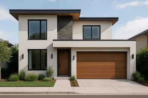 Inspirasi Desain Rumah 6x12 dengan Garasi 2 Mobil (created by AI)