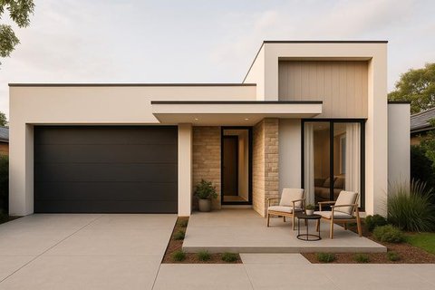 Inspirasi Desain Rumah 6x12 dengan Garasi 2 Mobil (created by AI)