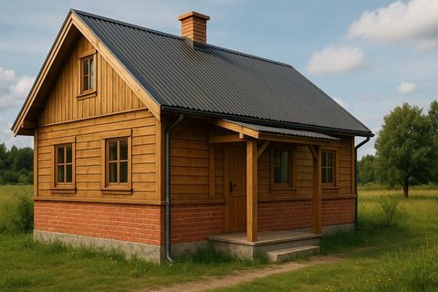 Model Rumah Sederhana Semi Permanen tapi Mewah di Desa (created by AI)