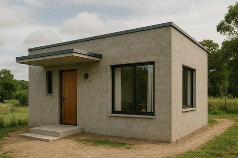 Model Rumah Sederhana Semi Permanen tapi Mewah di Desa (created by AI)