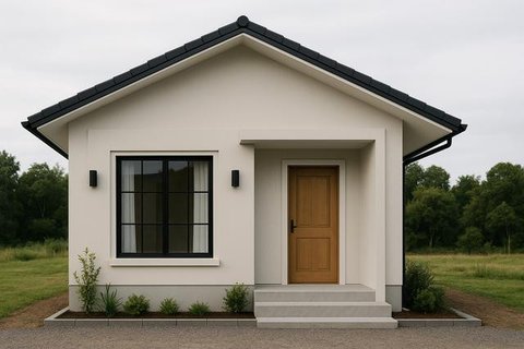 Model Rumah Sederhana Semi Permanen tapi Mewah di Desa (created by AI)