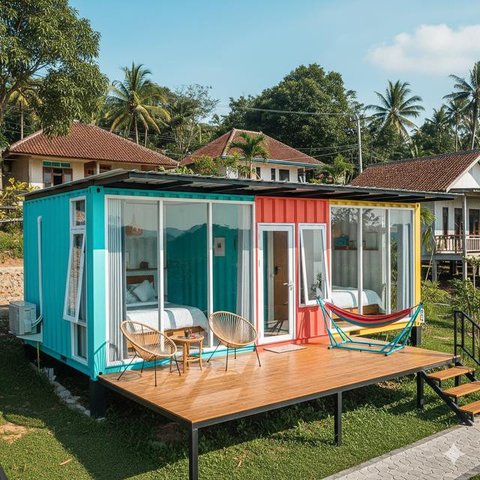 Model Rumah Sederhana Semi Permanen tapi Mewah di Desa (created by AI)