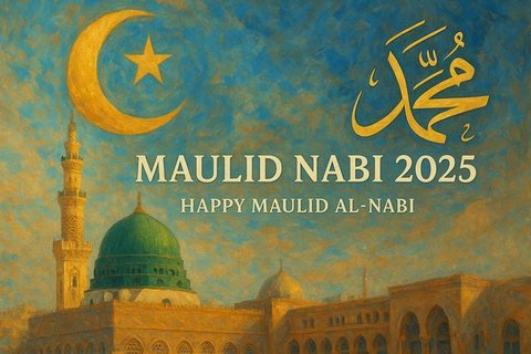 Maulid Nabi 2025 (Photo by Zeki Okur: https://www.pexels.com/photo/message-on-blue-mosque-in-istanbul-at-night-20702107/)