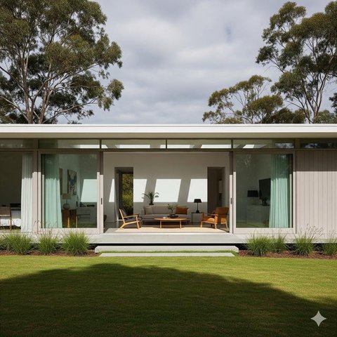 Rumah Minimalis Modern dengan Kaca Luas (Foto: ChatGPT)