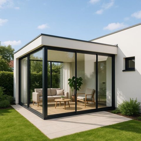 Rumah Minimalis Modern dengan Kaca Luas (Foto: ChatGPT)