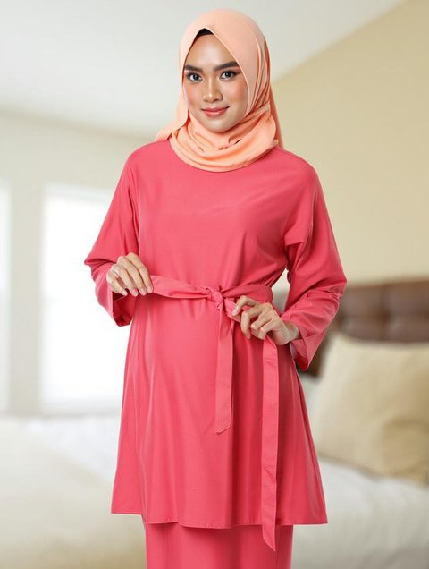 Model Gamis Ibu Hamil Kombinasi Polos Nyaman (AI)