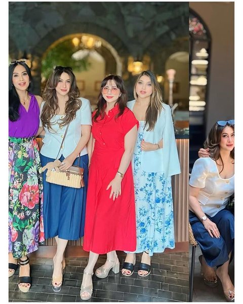 Potret Sarah Azhari mudik ke Indonesia yang disambut reuni artis sinetron 90-an. [IG: @dps_diahpermatasari]