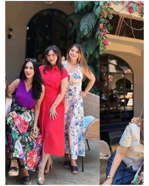 Potret Sarah Azhari mudik ke Indonesia yang disambut reuni artis sinetron 90-an. [IG: @dps_diahpermatasari]