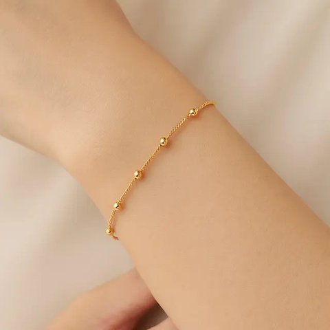 Gelang Emas Bola Kecil 2--5 Gram Kombinasi Spiral Modern/AI