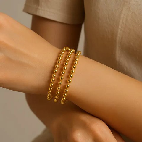 Gelang Emas Bola Kecil 2--5 Gram Kombinasi Spiral Modern/AI