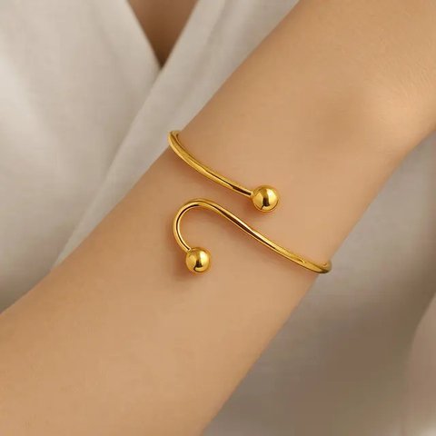 Gelang Emas Bola Kecil 2--5 Gram Kombinasi Spiral Modern/AI