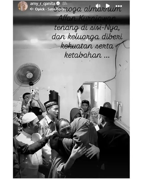 Raffi Ahmad dan Amy Qanita kunjungi rumah duka alm. Affan Kurniawan. [IG: @amy_r_qanita]