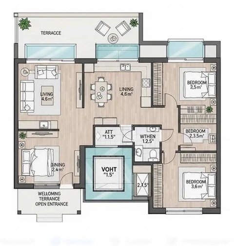 Rumah 9x6 meter (Liputan6.com/Gemini.ai)