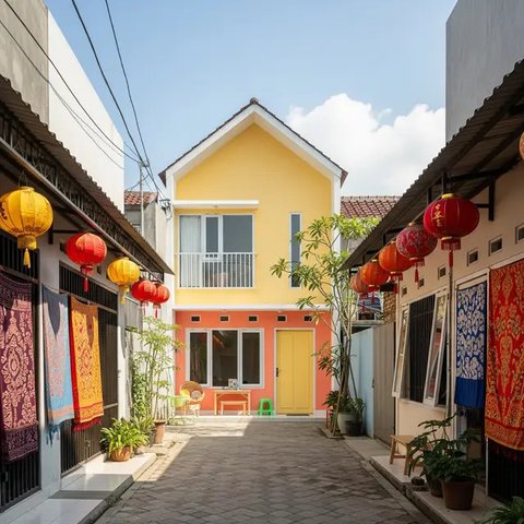 Desain Rumah Minimalis Ramah Anak di Gang Sempit. (Foto: Gemini AI)