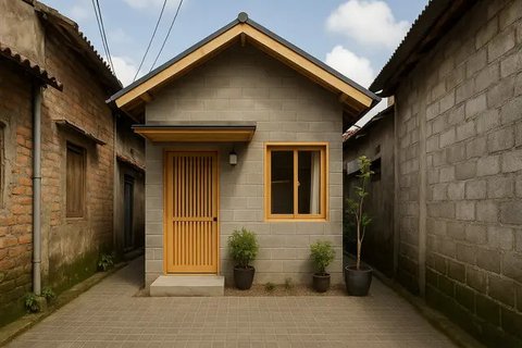 Model Rumah Gaya Jepang Minimalis Rp 100 Juta di Gang Sempit