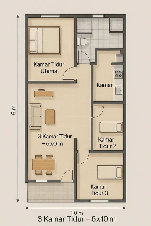 Model Rumah Gaya Jepang Minimalis Rp 100 Juta di Gang Sempit