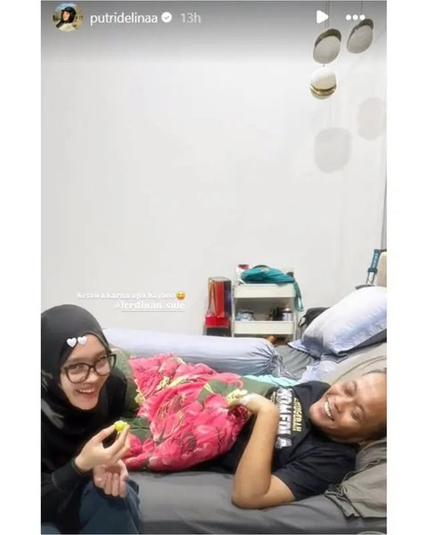Potret kondisi Sule yang dikabarkan sakit, dijenguk Putri Delina. [IG: @putridelinaa]
