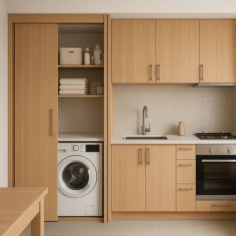 Inspirasi Laundry Room Kecil Dekat Dapur/AI