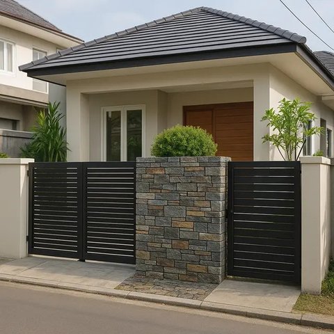 Model Pagar Rumah Sederhana di Perkotaan yang Estetik/AI