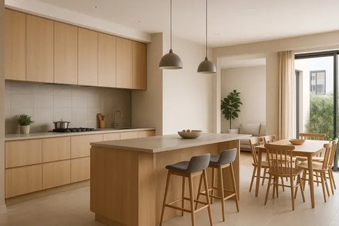 7 Model Dapur Minimalis Modern Terbaru, Bikin Tampilan Rumah Makin Rapi dan Elegan (sumber: AI)