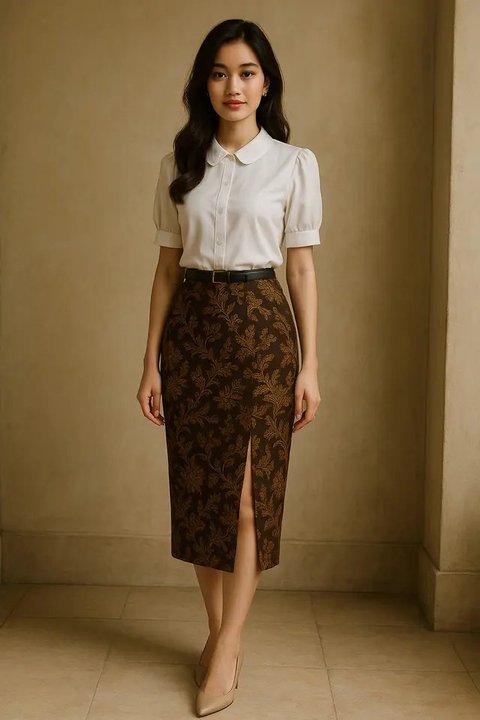 Model Padupadan Rok Span Batik Belah Samping (created by AI)