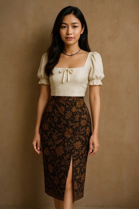 Model Padupadan Rok Span Batik Belah Samping (created by AI)