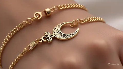 Ilustrasi gelang emas Cuff Islami (By AI)