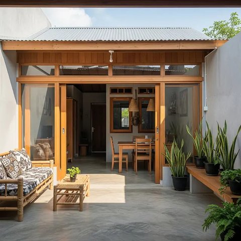 Desain Rumah Sederhana 1 Lantai di Lahan Terbatas Budget 100 Juta. (Foto: Gemini AI)