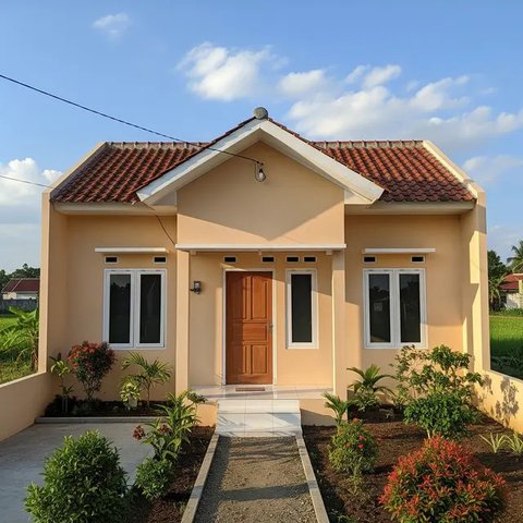 Desain Rumah Sederhana 1 Lantai di Lahan Terbatas Budget 100 Juta. (Foto: Gemini AI)