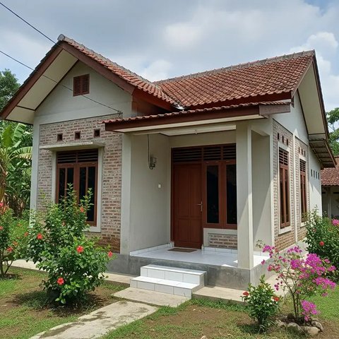Desain Rumah Sederhana 1 Lantai di Lahan Terbatas Budget 100 Juta. (Foto: Gemini AI)