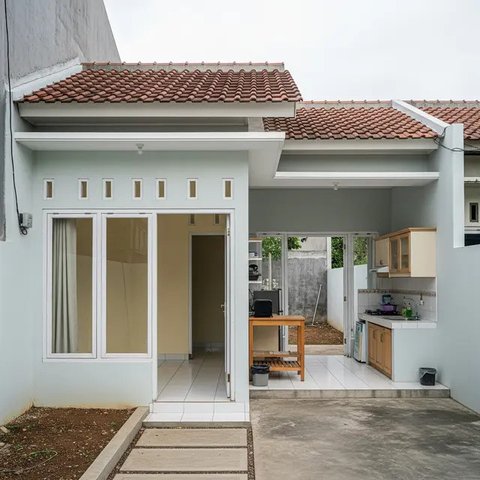 Desain Rumah Sederhana 1 Lantai di Lahan Terbatas Budget 100 Juta. (Foto: Gemini AI)