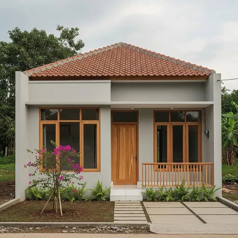 Desain Rumah Sederhana 1 Lantai di Lahan Terbatas Budget 100 Juta. (Foto: Gemini AI)