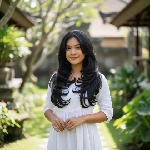 Model Rambut Panjang Lurus Belah Tengah Kekinian. (Foto: Gemini AI)