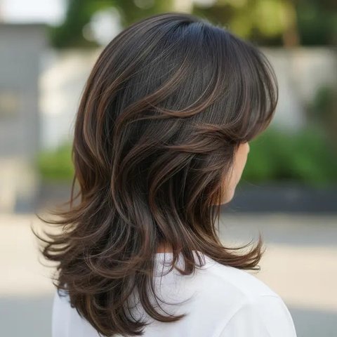 Model Rambut Panjang Lurus Belah Tengah Kekinian. (Foto: Gemini AI)