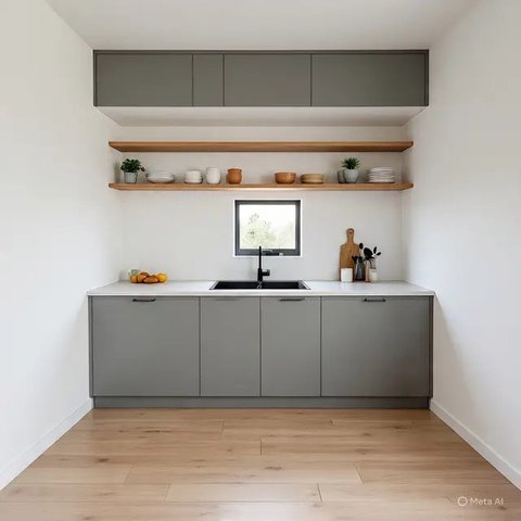 Desain Dapur Minimalis di Rumah Gang Sempit. (Foto: Gemini AI)