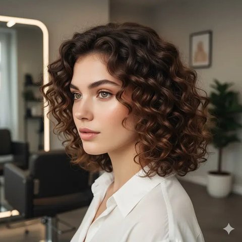 Gaya Rambut Keriting Medium Layer (created by AI)