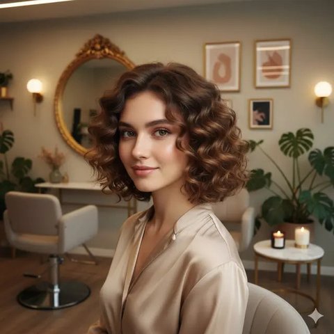 Gaya Rambut Keriting Medium Layer (created by AI)