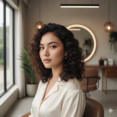 Gaya Rambut Keriting Medium Layer (created by AI)
