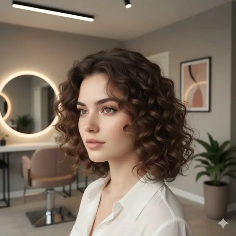 Gaya Rambut Keriting Medium Layer (created by AI)