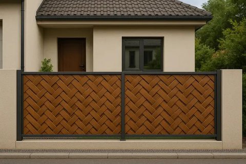 7 Model Pagar Rumah Minimalis Modern Perpaduan Kayu dan Besi, Bikin Fasad Rumah Makin Berkelas (sumber:AI)