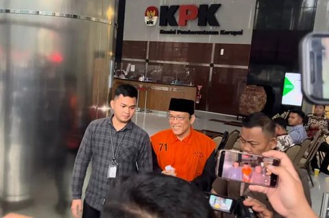 Immanuel Ebenezer alias Noel Pakai Peci Diperiksa KPK (Foto: Radityo/Liputan6.com)
