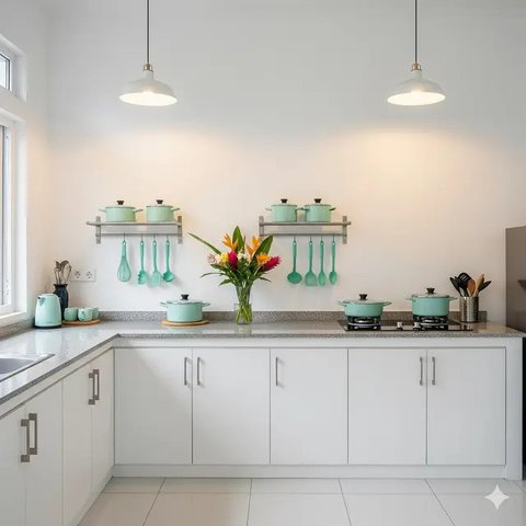 Desain Dapur Rumah Kecil Budget 10 Juta Tapi Tetap Estetik. Foto: Gemini